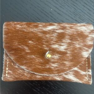 Brown and White Fur Card Holder